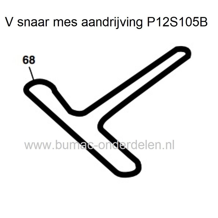 V snaar Maaidek CT130 - YT130 - YTH140 - YT150 -  YT4000 - 2042LS - 24H4B3A - 8209A99, 42 - 46 en 50 Inch Maaidek, Husqvarna - Craftsman - Jonsered - Mcculloch - Partner - Wizard - AYP, Zitmaaiers, Frontmaaiers, Grasmaaiers