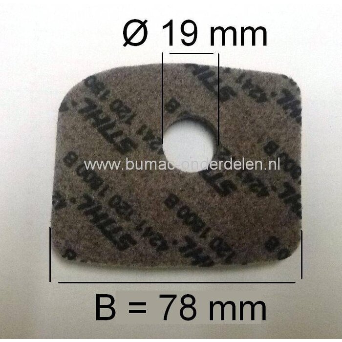 Luchtfilter voor Stihl BG56 - BG56C - BG66 - BG66C - BG86 - BG86C - SH86 - SH86C - BR200, Bladblazer - Blad Blazer / Zuiger Combinatie, onderdeel, BG 56 C, BG 66 C, BG 86 C, SH 86 C, BR 200