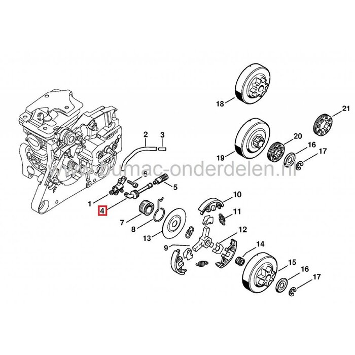Olieleiding STIHL MS270 en MS280 Kettingzaag - Motorzaag, Brandstofslang - Olie Slang - Benzineslang