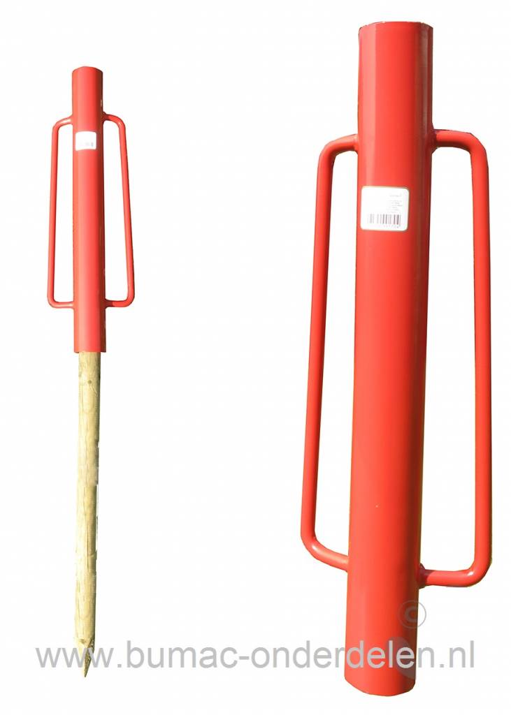 PalenRammer Lengte 800 mm Ø 81 mm voor Houten en Metalen Stalen Palen, Handhei, Palendrijver, weidepaal, afrasterings paal