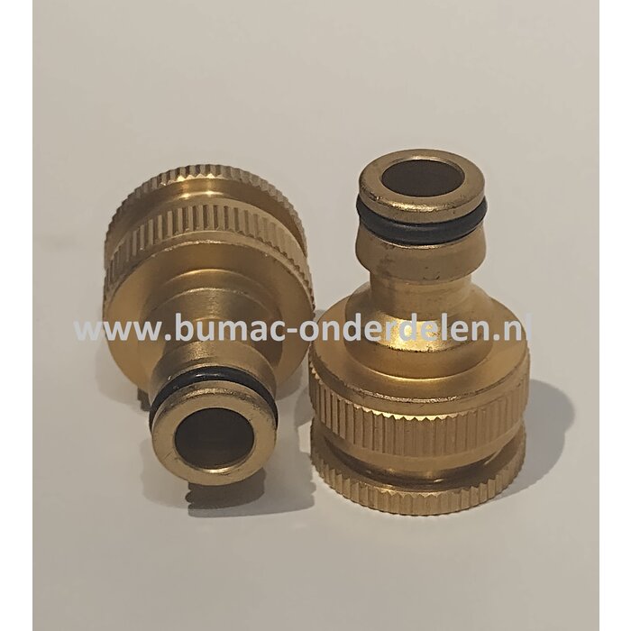 Messsing kraanaansluiting met 1/2 of 3/4 Inch Binnendraad, Kraanstuk, slangnippel, Kraan Onderdeel voor Klik koppeling Tuinslang, Waterslang