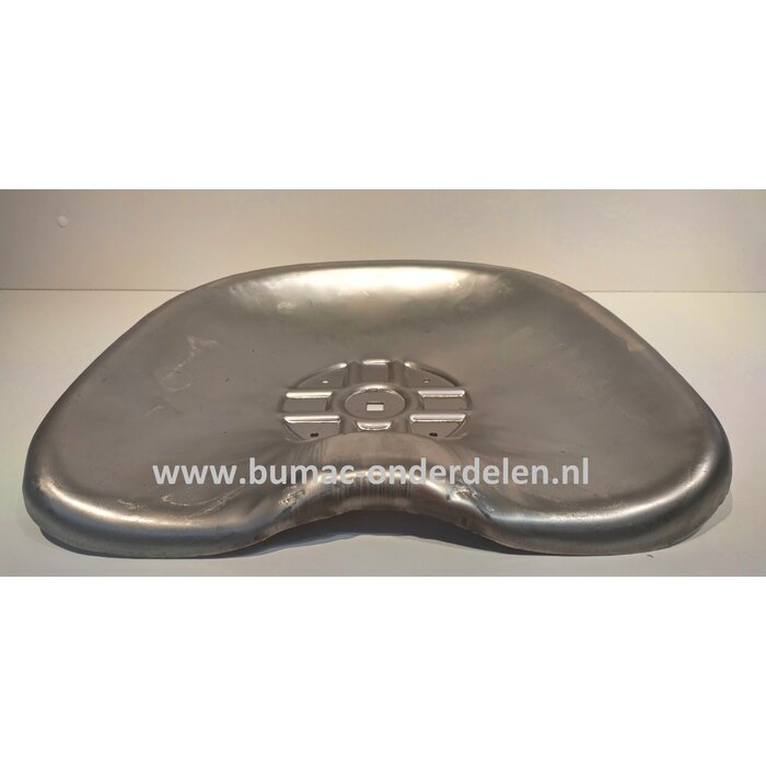 Zitpan staal 440 x 350 mm universeel oldtimer tractor zadel, panzitting, barkruk, designmeubel,  tractorstoel, blank metaal, Speeltuin wipwap zitschaal, onderdeel