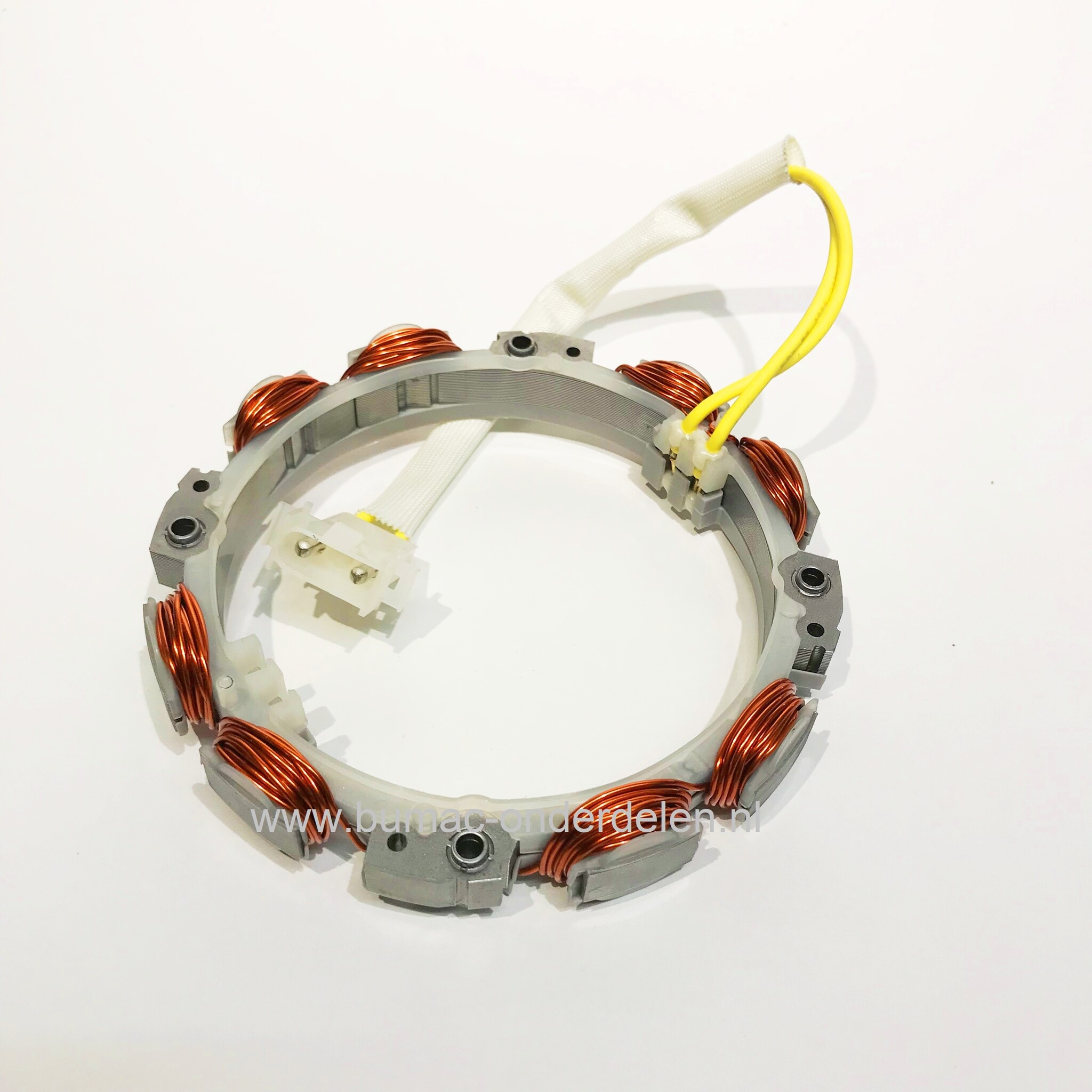 Laadspoel 20 Ampere voor Briggs and Stratton motor op zitmaaier, frontmaaier, tuintrekker B&S dynamo, onderdeel