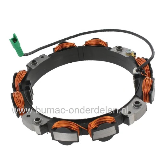 Laadspoel 5/9 Ampere voor Briggs and Stratton motor op zitmaaier, frontmaaier, tuintrekker B&S dynamo, onderdeel