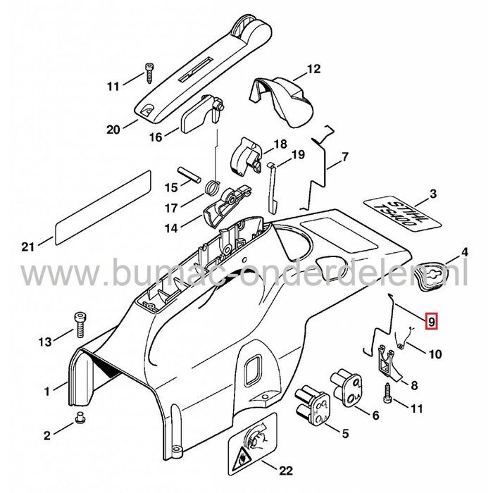 Chokestang STIHL TS400 Bandenzaag - Motorslijper - Doorslijper - Doorslijpmachine, Stang voor Chokebediening