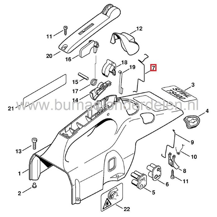 Gasstang STIHL TS400 Bandenzaag - Motorslijper - Doorslijper - Doorslijpmachine, Stang voor Gasbediening