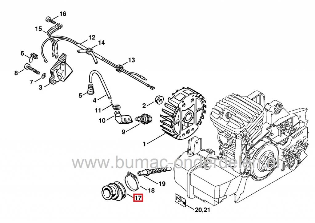 Inlaatspruitstuk STIHL 029 - 039 - MS290 - MS310 - MS390 Kettingzaag - Motorzaag, Stihl Inlaat Spruitstuk