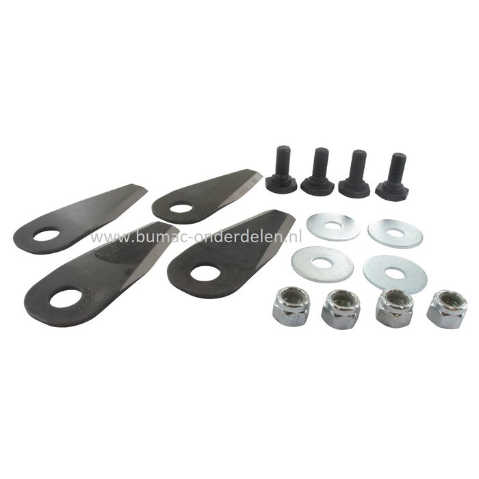 Mestips 9 Cm voor Hayter grasmaaier met 18 inch = 46 cm maaidek, Messen set bevat 4 messen + bouten en moeren, onderdeel