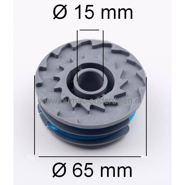 Draadspoel Nylondraad voor QUALCAST GGT4001, GGT4502, GGT3503, GT25 450W, WORX WG104E, 1550WHD, WG105, WG112, WG113, WG100E op Bosmaaiers, Trimmers, Motorzeis, Spoel