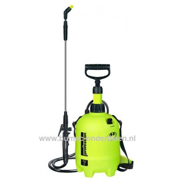 Drukspuit - Gifspuit 7 Ltr met Telescopische Sproeilans van 80 T/m 135 Cm met Gebogen Uiteinde, Professionele Gifspuit 7 Ltr, Vloeistofspuit, Onkruidspuit