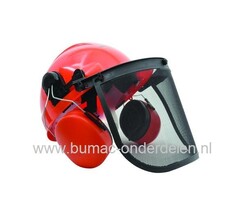 Bosbouwhelm bestaande uit Helm, Gehoorbeschermer en Vizier, Biedt bescherming aan Hoofd, Gezicht en Oren, Ideaal bij het Zagen en Snoeien van Bomen
