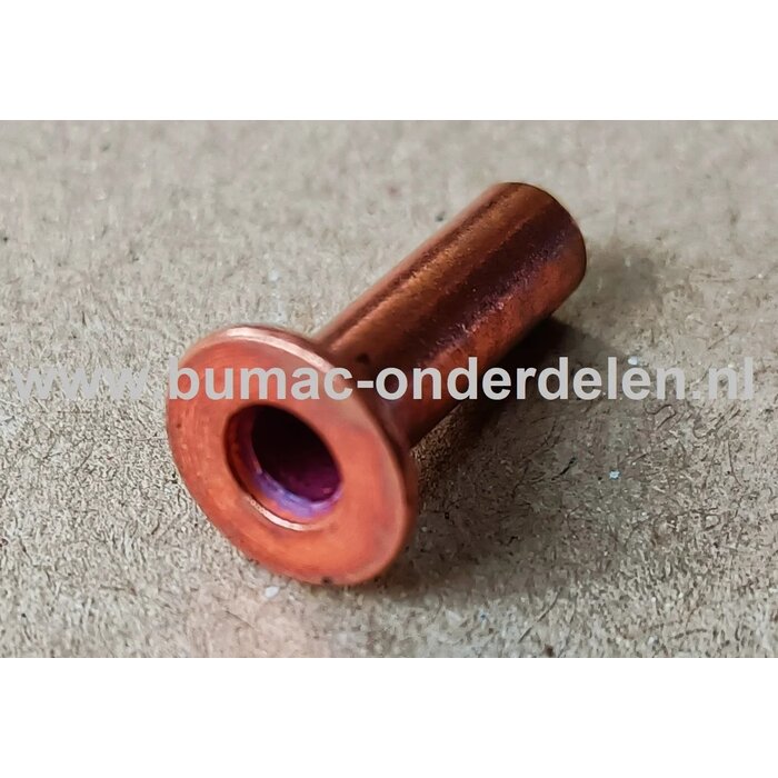 Klinknagel Koper 6x15 mm Koperen bevestigingsmiddel die  bestaat uit een metalen pen die voorzien is van een verdikt uiteinde De meest toegepaste klinknagels hebben een ronde bolle of een verzonken zetkop deze dienen om onderdelen zoals Platen, Profielen,