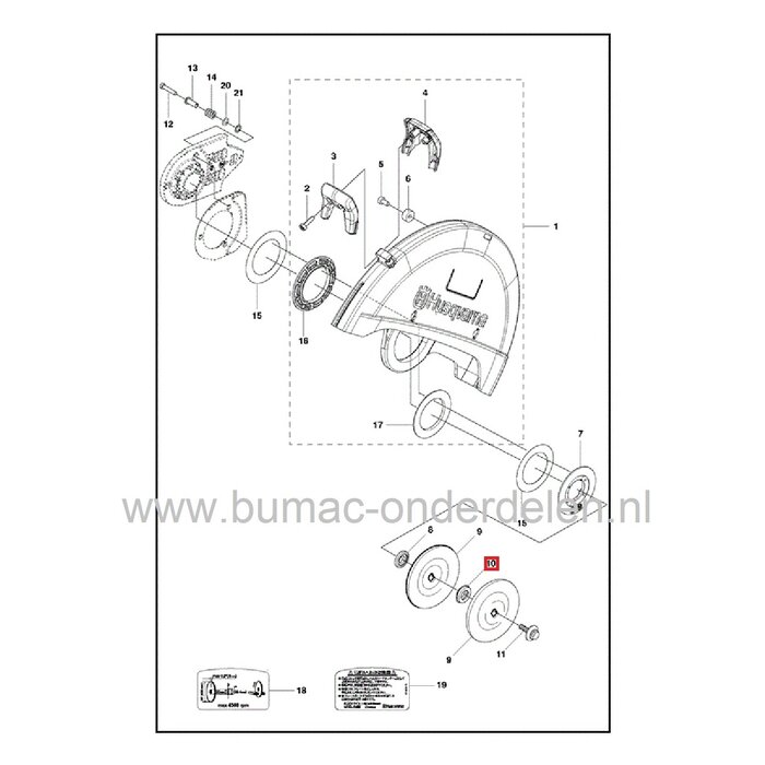 Verloopring  Ø 20 mm voor Husqvarna, Jonsered, Partner Motorslijpers, Doorslijpmachines, Bus voor HUSQVARNA 268K, 272K, 3120K EPA, 371K EPA, 375K EPA, K30, K40, K750, K760, K770, K950, K960, KV960, K970, K1250, K1260, K1270, K2500, K3000, Electrolux  - Co
