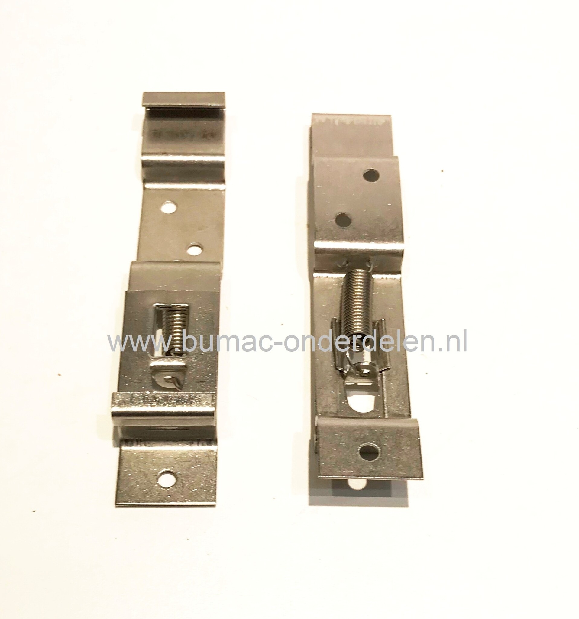 Kentekenplaat houder voor aanhangers, handig en snel kenteken platen verwisselen van aanhangers door het simpele maar handige meeverende kentenplaathouder principe, ook wel TB klemmen genoemd voor aanhangwagens, caravans, vouwwagens, onderdeel