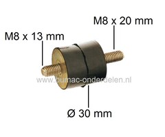 Vibratie Demper AS-MOTOR AS 21-165 - AS 26-AH8 - AS 53 B2 - AS 53 B1 - AS 53 B1R, Bermmaaier - Ruwterreinmaaier - Grasmaaier, Trillingsdemper - Anti Vibratie Rubber - Ophangrubber - Schok Demper