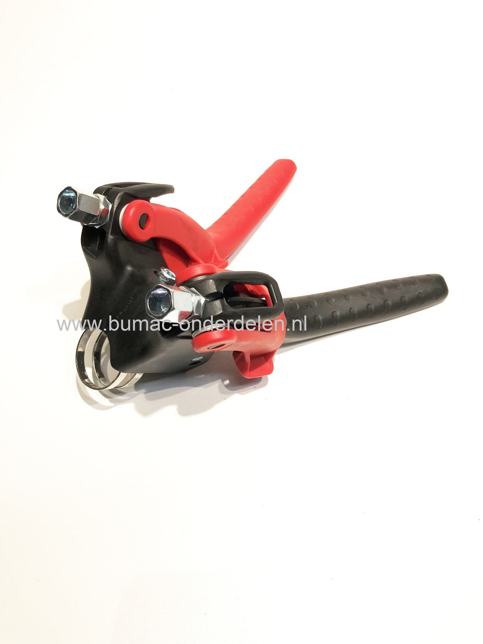 Dubbele Koppelingshendel voor Veegmachine - Tuinfrees - Trilplaat -  Ruwterreinmaaier, Koppelinghendel voor regelen voor - achteruit aandrijving, koppeling hendel met veiligheidsslot, kinderslot voor koppelingskabels tot 4 mm, stuurboom van  Ø 25 T/m 28