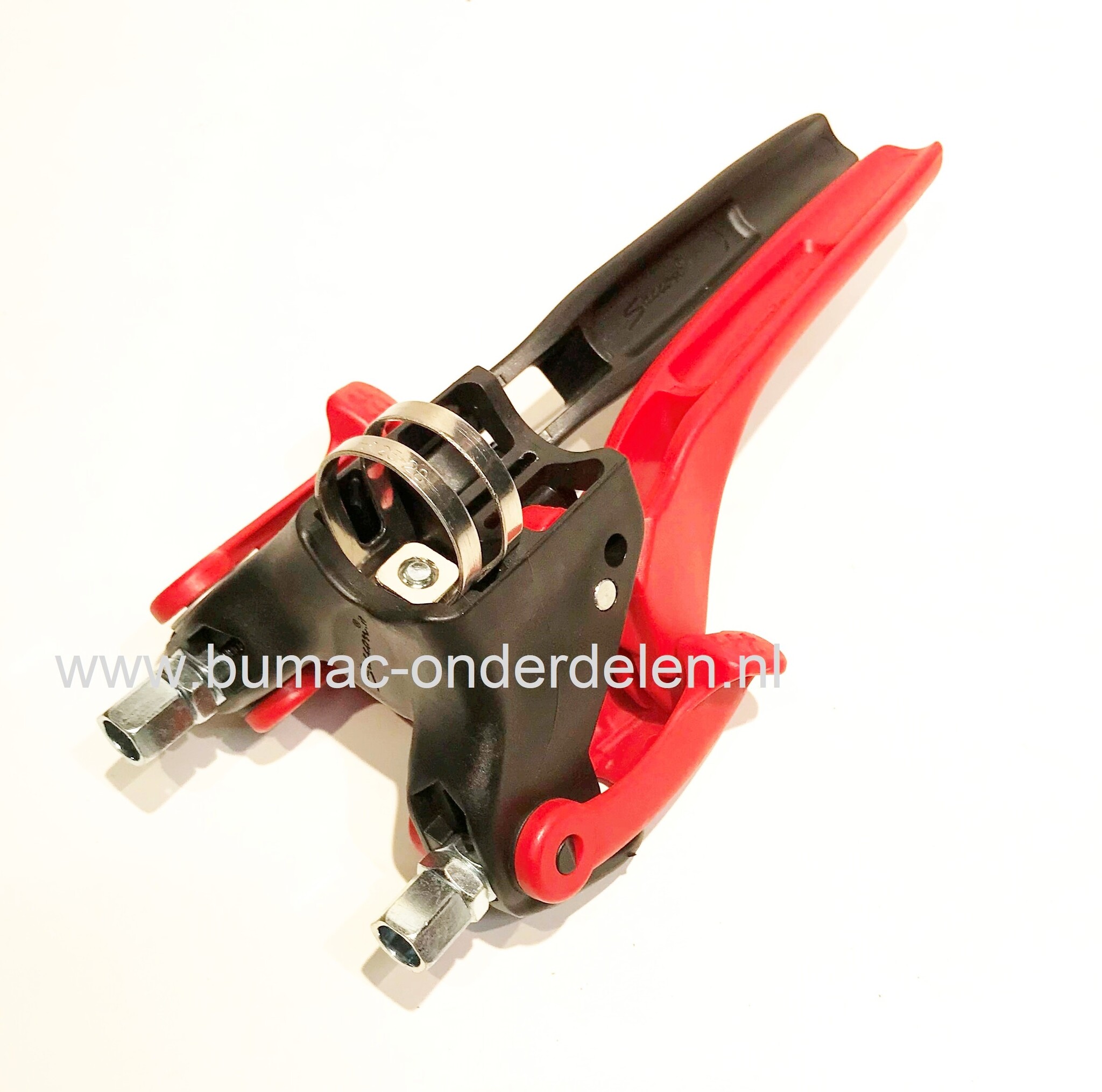 Dubbele Koppelingshendel voor Veegmachine - Tuinfrees - Trilplaat -  Ruwterreinmaaier, Koppelinghendel voor regelen voor - achteruit aandrijving, koppeling hendel met veiligheidsslot, kinderslot voor koppelingskabels tot 4 mm, stuurboom van  Ø 25 T/m 28