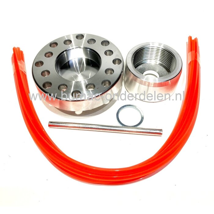 Onkruidborstel 16 draads nylon bostelkop voor bosmaaiers, kantensnijders, grastrimmers, tot 30cc aluminium reinigingsborstel universeel voor sierbestrating - stoepranden - oprit