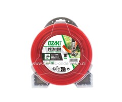 Maaidraad vierkant 3,3 mm 18 Mtr voor Bosmaaier van Stihl, Husqvarna, Dolmar, Jonsered, Makita, Hitachi, Alko, Gardena, Brill, Stiga, Castelgarden, Strimmers voor draadkop, onkruidborstel, onderdeel