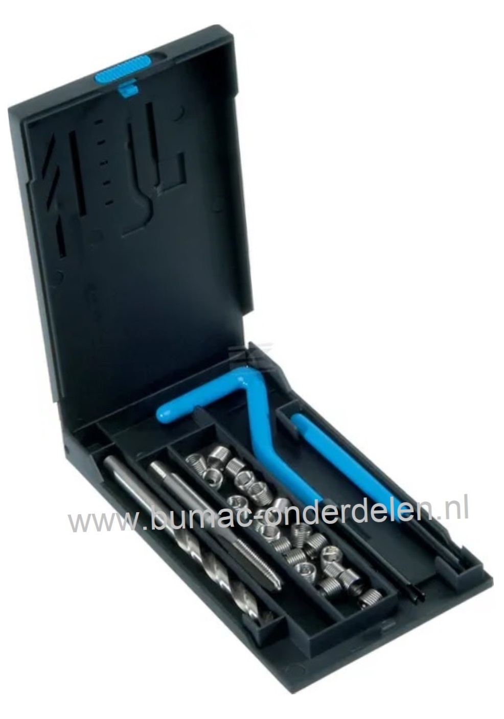 Schroefdraad reparatie set M12x1,75 mm Incl 10x helicoil Lengte 18 mm* set inslusief boor 12,4 mm draadsnijtap en indraaispindel, schroefdraadreparatieset voor vervangen van beschadigt schroefdraad aanhanger, zitmaaier, quad, brommer, motor, generator