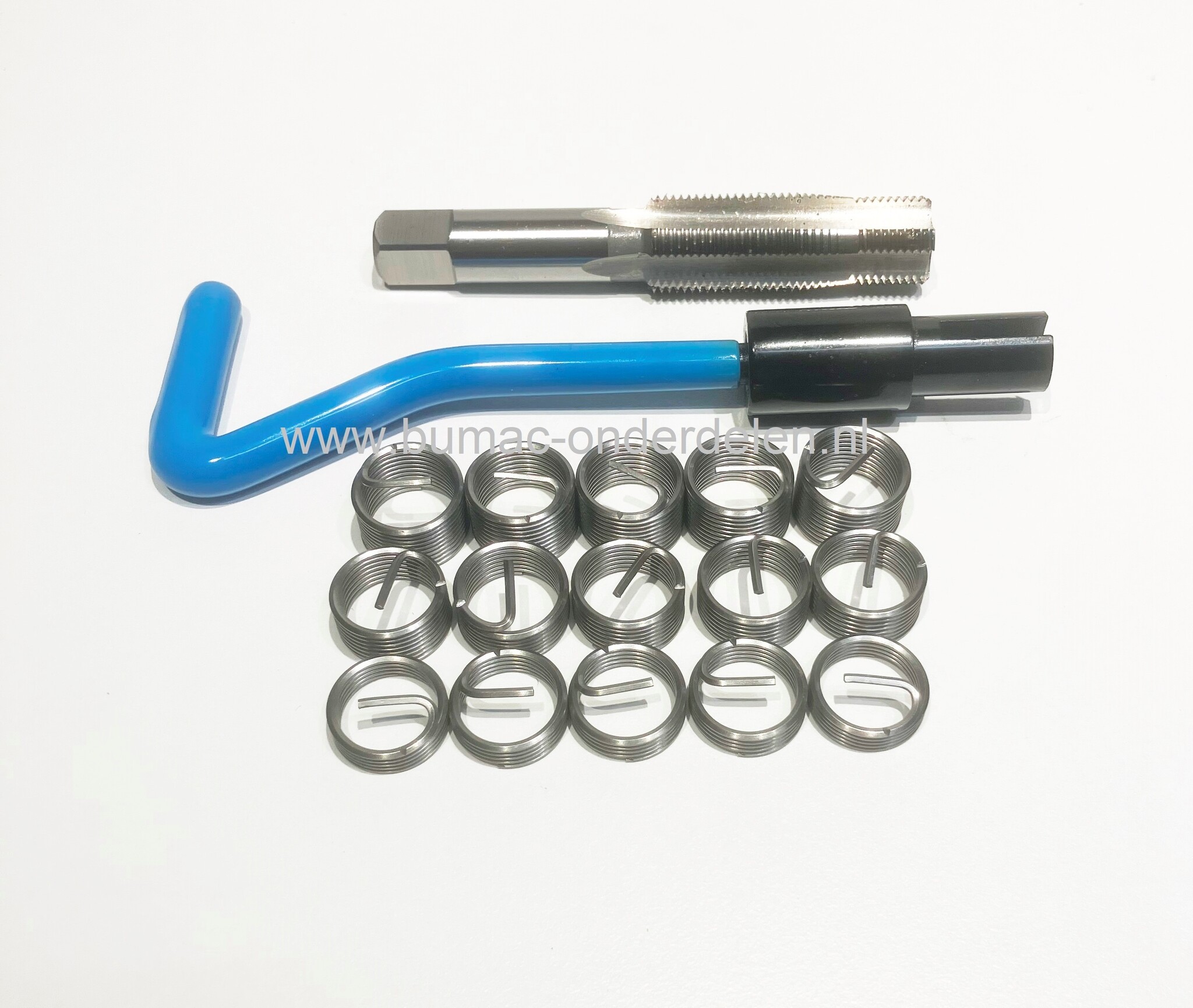 Schroefdraad reparatie set M14x1,25 mm, Incl 5x helicoil lengte 8,4 - 12,4 - 16,4 mm* boor 14,4 mm, draadsnijtap, indraaispindel, schroefdraadreparatieset voor vervangen beschadigt schroefdraad aanhanger, zitmaaier, quad, motor, kettingzaag, auto, bougie,