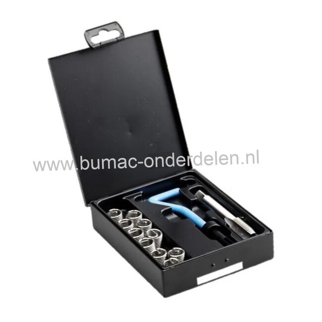 Schroefdraad reparatie set M14x2,00 mm, Incl 10x helicoil lengte 14 mm* boor 14,5 mm, draadsnijtap, indraaispindel, schroefdraadreparatieset voor vervangen beschadigt schroefdraad aanhanger, zitmaaier, quad, motor, kettingzaag, auto, onderdeel