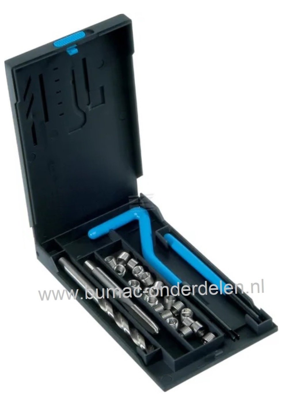 Schroefdraad reparatie set M5x0,8 mm Lengte helicoil 5 mm* set inslusief boor 5,2 mm draadsnijtap, indraaispindel, schroefdraadreparatieset voor vervangen van beschadigt schroefdraad aanhanger, zitmaaier, quad, brommer, motor, kettingzaag, onderdeel, auto