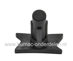 As voor Alko, Brill, Solo, HVC vergrendeling - fixering van koppelingspedaal, rempedaal bij Alko, Brill, Solo, HVC Zitmaaiers T13-85Lux, vergrendelingsas voor ontspannen rij aandrijving v snaar en remblokken achterwiel laat blokkeren T1385LU, onderdeel