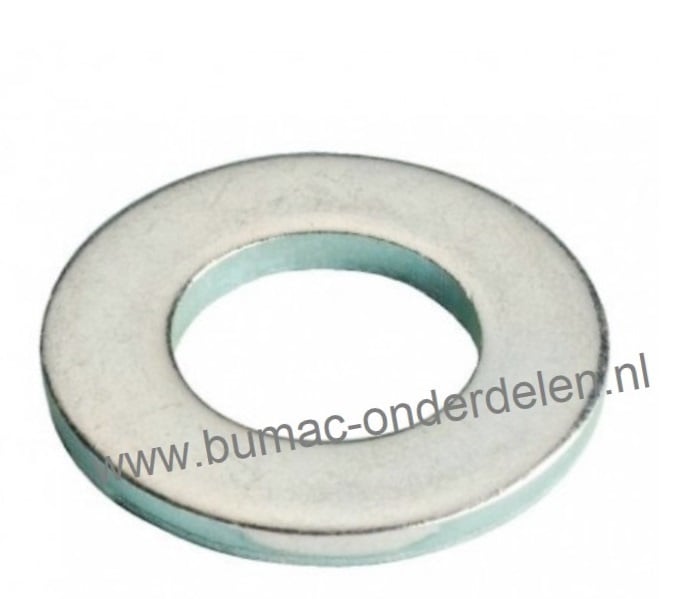 Sluitring M20 verzinkt Vlakke sluitring zonder afschuining, Binnen Ø 21 mm, Buiten Ø 37 mm, Dikte 3,0 mm, DIN 125A, opvulschijf voor los rubber wiel M 20, 21x37x3 mm, onderdeel