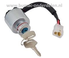 Contactslot 4-polig voor zitmaaiers, frontmaaiers, tuintrekkers, contact slot Kubota BX2200, G1700, G1800, G18, G21, BX22, BX23, BX1500, BX1800, BX1830, BX2230, G1900, G2000, G2160, G2460, TG1860, ZD18, ZD21, ZD28, onderdeel, sleutelcontact
