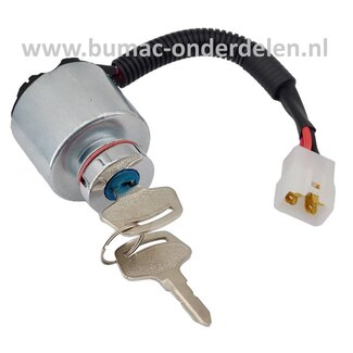 Contactslot 4-polig voor zitmaaiers, frontmaaiers, tuintrekkers, contact slot Kubota BX2200, G1700, G1800, G18, G21, BX22, BX23, BX1500, BX1800, BX1830, BX2230, G1900, G2000, G2160, G2460, TG1860, ZD18, ZD21, ZD28, onderdeel, sleutelcontact