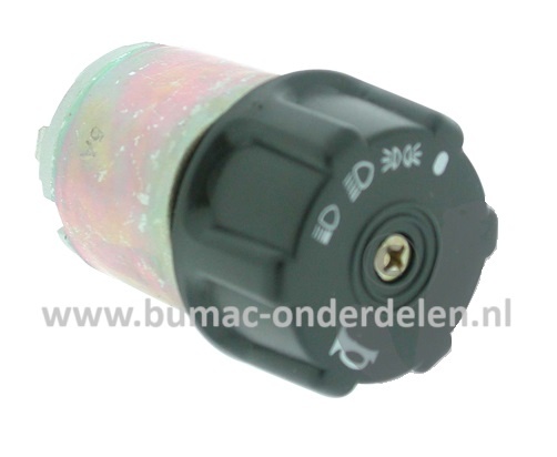 Koplamp schakelaar 6-polig, 4 standen, met toeterknop voor zitmaaiers, frontmaaiers, tuintrekkers, lichtschakelaar voor onder andere Kubota, Stiga, CastelGarden, MTD, YardMan, Viking, Toro, Alko, Ariens, Husqvarna, Jonsered, Sabo, Wolf, Honda, Murray
