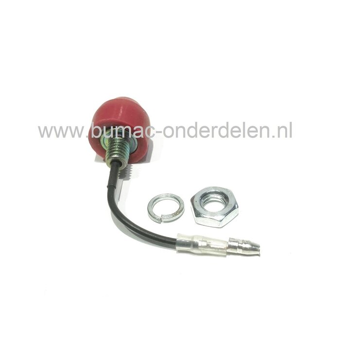 Aan/uit drukschakelaar, kabellengte 66 mm, schakelaar universeel voor bosmaaier, heggenschaar, kettingzaag, bladblazer, grondboor, sleuvenstamper, bermmaaier, kantensnijder, grastrimmer, motorzaag, elektrische schakelaar, on/off schakelaar, start/stop kno