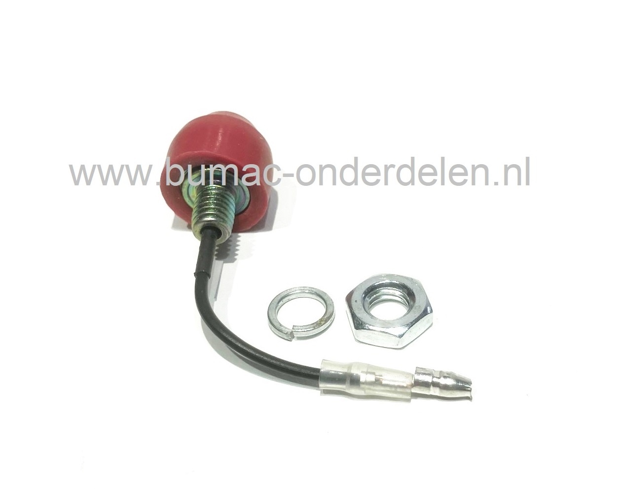 Aan/uit drukschakelaar, kabellengte 66 mm, schakelaar universeel voor bosmaaier, heggenschaar, kettingzaag, bladblazer, grondboor, sleuvenstamper, bermmaaier, kantensnijder, grastrimmer, motorzaag, elektrische schakelaar, on/off schakelaar, start/stop kno