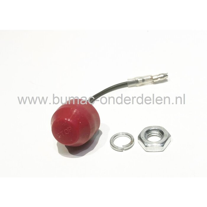 Aan/uit drukschakelaar, kabellengte 66 mm, schakelaar universeel voor bosmaaier, heggenschaar, kettingzaag, bladblazer, grondboor, sleuvenstamper, bermmaaier, kantensnijder, grastrimmer, motorzaag, elektrische schakelaar, on/off schakelaar, start/stop kno