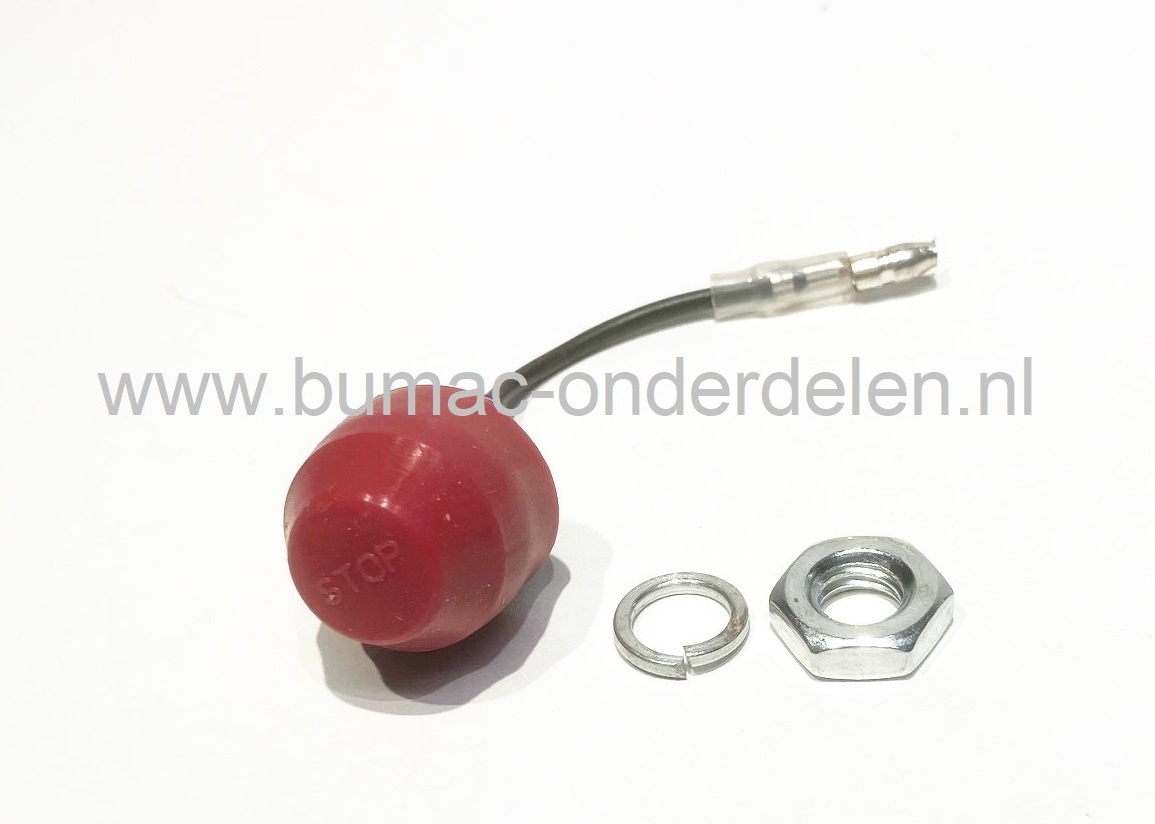 Aan/uit drukschakelaar, kabellengte 66 mm, schakelaar universeel voor bosmaaier, heggenschaar, kettingzaag, bladblazer, grondboor, sleuvenstamper, bermmaaier, kantensnijder, grastrimmer, motorzaag, elektrische schakelaar, on/off schakelaar, start/stop kno