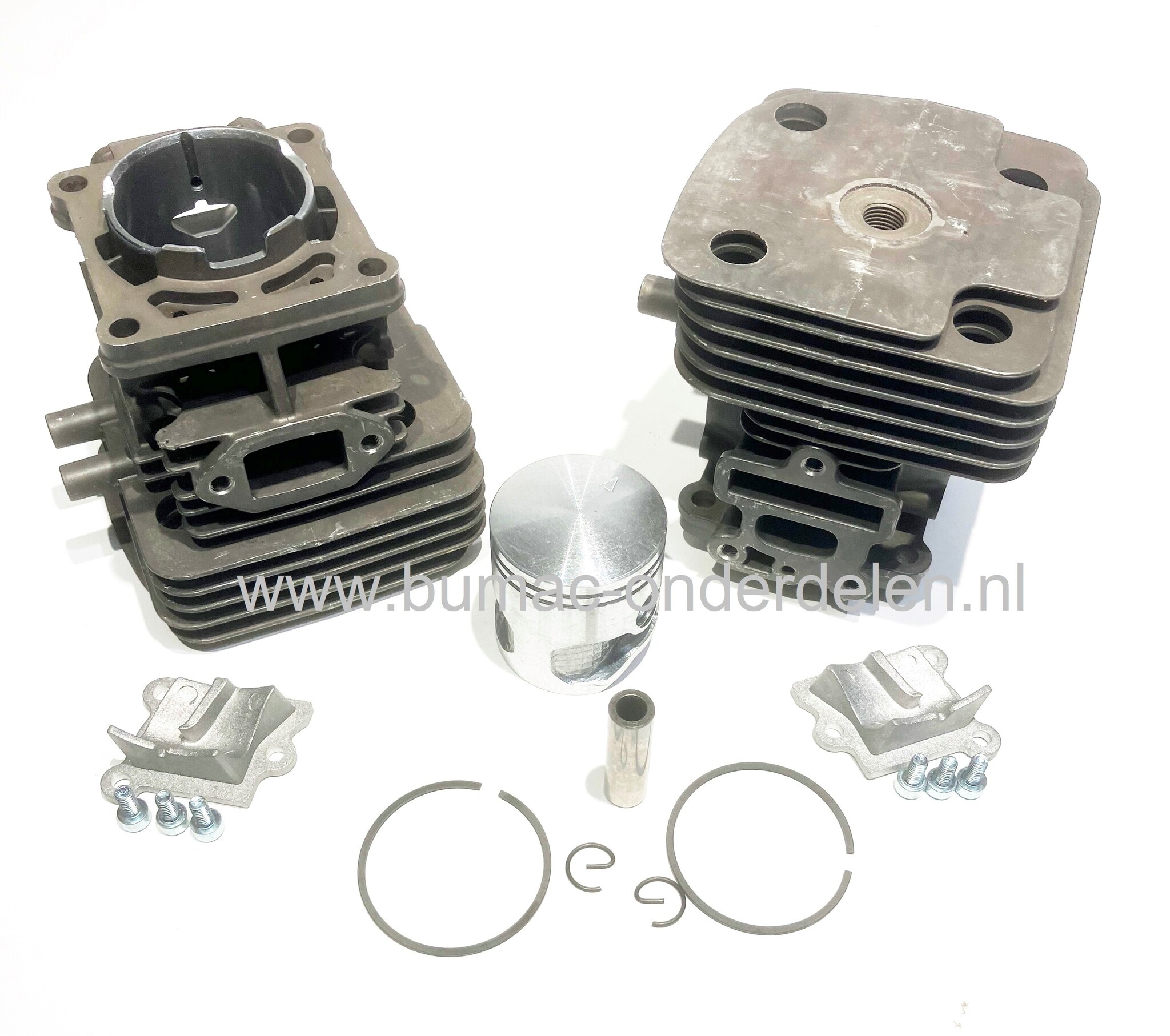 Cilinderset Ø 40,5 mm voor Husqvarna, Jonsered, Partner, Mc Culloch, Zenoah Bosmaaiers, Bermmaaiers, Grondboor, Husqvarna 243R, 243RJ, 543RBK, 543RBS, 543RBX, 543RS, 543AE15, McCulloch B40B, B40BT, B40P, Zenoah BCZ400L, onderdeel