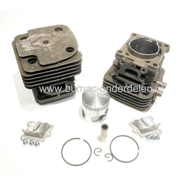 Cilinderset Ø 40,5 mm voor Husqvarna, Jonsered, Partner, Mc Culloch, Zenoah Bosmaaiers, Bermmaaiers, Grondboor, Husqvarna 243R, 243RJ, 543RBK, 543RBS, 543RBX, 543RS, 543AE15, McCulloch B40B, B40BT, B40P, Zenoah BCZ400L, onderdeel
