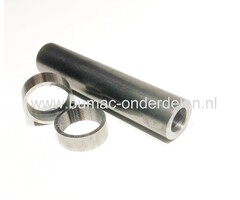 Wielbus 12,2x20x95mm met 2x Vrijloopring voor Universeel Steunwiel 601152, wielbus, wielas voor beluchter, kar, steekwagen, poort, hekwerk, generator, trilplaat, aanhanger, skelter, onderdeel