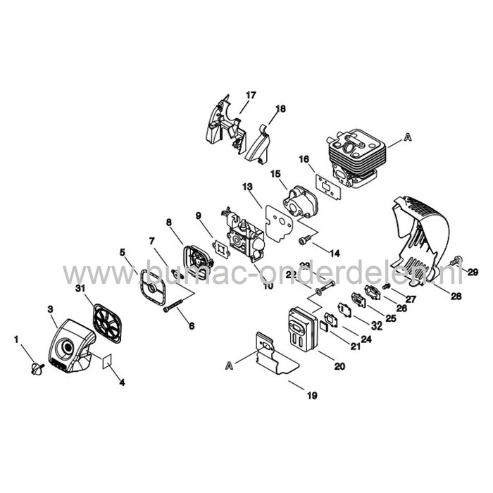 Carburateur voor Echo PB250LN, PB251, PB255LN, PB265LN handgedragen bladblazer, PB 250 LN, PB 251, PB 255 LN, PB 265 LN, membraan carburator, onderdeel, echo, shindaiwa