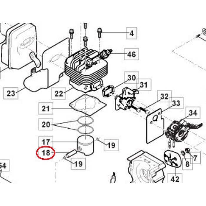 Pistonpen  Ø 10 mm voor Castelgarden, Stiga, Alpina, Mountfield bosmaaiers, trimmers, bermmaaiers, ABR52, ABR52, ABR52D, B52, B52D, BC555B, BC555R, CB153D, CB153F, SBC252, SCB252D, SBC252F, SBC253D, SBC253F, XB253D, XB253F zuigerpen, motordelen, onderdeel