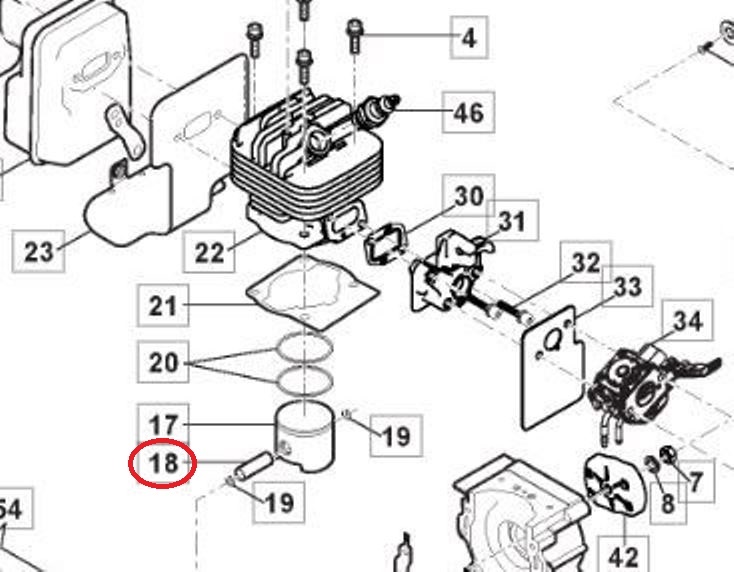 Pistonpen  Ø 10 mm voor Castelgarden, Stiga, Alpina, Mountfield bosmaaiers, trimmers, bermmaaiers, ABR52, ABR52, ABR52D, B52, B52D, BC555B, BC555R, CB153D, CB153F, SBC252, SCB252D, SBC252F, SBC253D, SBC253F, XB253D, XB253F zuigerpen, motordelen, onderdeel