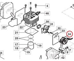 Carburateur voor Stiga, Castelgarden, Alpina, Mountfield Bosmaaier, Trimmer, Strimmer, ABR52, ABR52, ABR52D, B52, B52D, BC555B, BC555R, CB153D, CB153F, SBC252, SCB252D, SBC252F, SBC253D, SBC253F, XB253D, XB253F, onderdeel