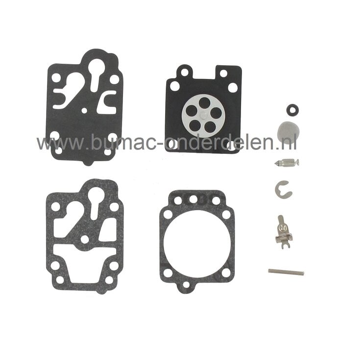 Membraan reparatieset voor Walbro carburateur op Kawasaki bosmaaier, trimmer, motorzeis, bermmaaier,  TJ23, TJ27, TJ35, TJ45, TJ53, dichtingsset, pakkingsset, membraanreparatieset, TJ 23, TJ 27, TJ 35, TJ 45, TJ 53, onderdeel