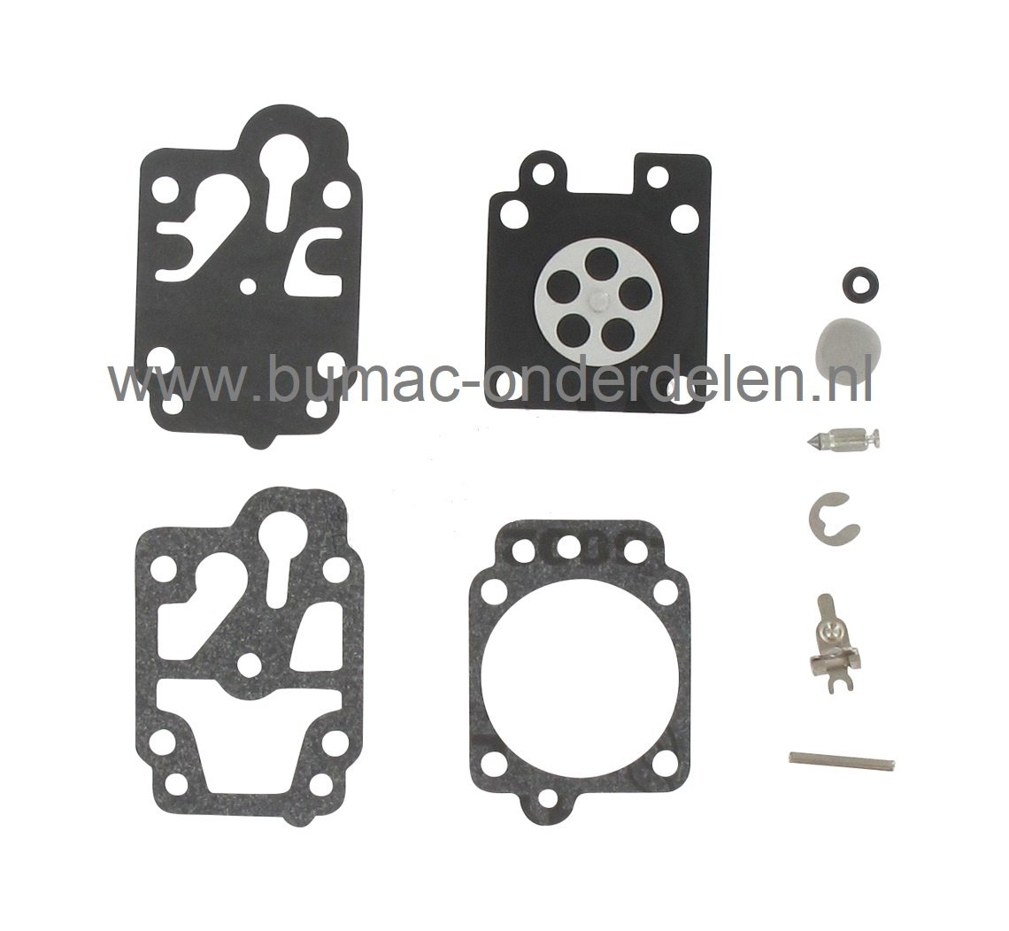 Membraan reparatieset voor Walbro carburateur op Kawasaki bosmaaier, trimmer, motorzeis, bermmaaier,  TJ23, TJ27, TJ35, TJ45, TJ53, dichtingsset, pakkingsset, membraanreparatieset, TJ 23, TJ 27, TJ 35, TJ 45, TJ 53, onderdeel