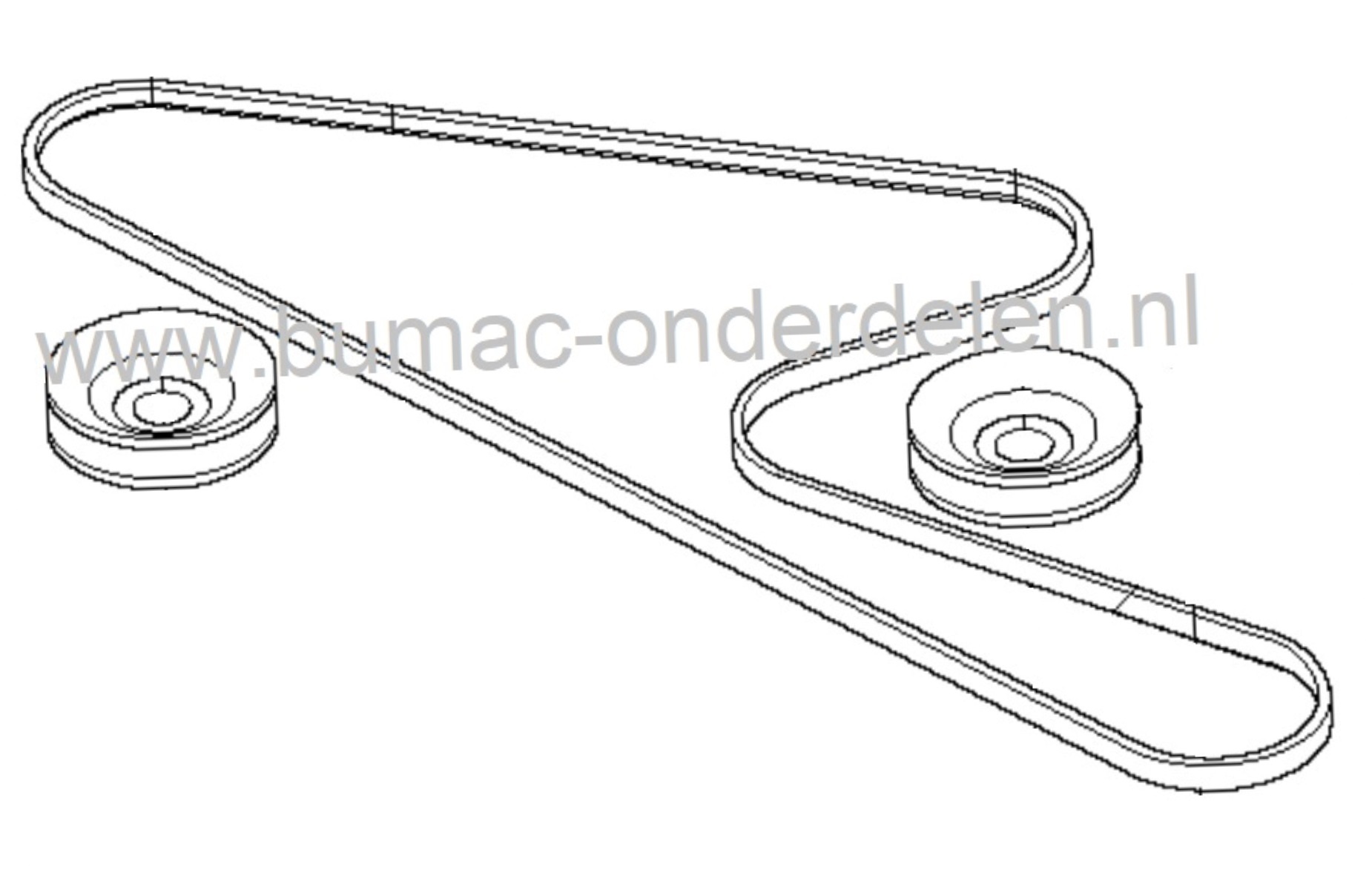 V snaar op Maaidek Husqvarna en Jonsered Frontmaaier met 103 Cm Combi Maaidek, FR2115MA, FR2116MA, FR2216FA2, FR2218FA2, FR2318FA2, Proflex 18, Proflex 21, R15T AWD, R316T AWD, R316TsAWD, R316TXs AWD, R318, R320 AWD, Rider 15T, Rider 15V2, Rider 15V2 AWD,