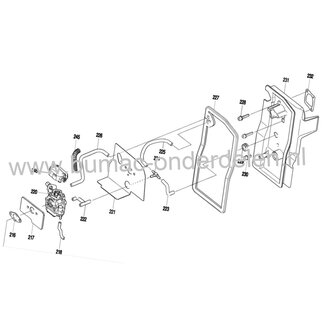 Inlaatpakking voor Dolmar PB7660.4, Makita EB7660TH, PB 76604, 4-takt Bladblazers, carburateurpakking voor PB76604, Makita EB 7660 TH,  onderdeel inlaatdichting, inlaat pakking, dichting, carburator, pakking tussen carburator en spruitstuk