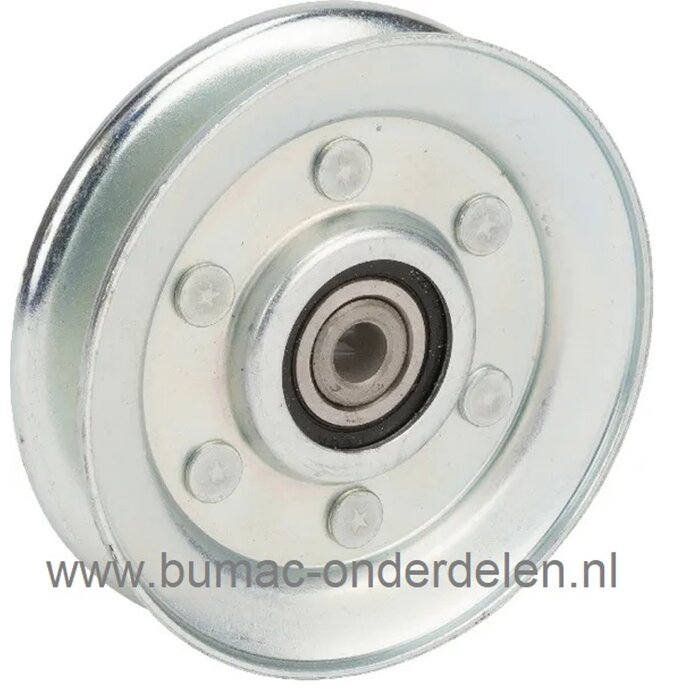 V snaar poelie voor Murray, Snapper, Simplicity zitmaaier, tuintrekker EMT2242RDF, EMT2642RDF, MRD300, MRD310 voor 107cm maaidek, spanpoelie, riemschijf, drukpoelie, spanrol, EMT 2242 RDF, EMT 2642 RDF, MRD 300, MRD 310 onderdeel