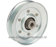 V snaar poelie voor Murray, Snapper, Simplicity zitmaaier, tuintrekker EMT2242RDF, EMT2642RDF, MRD300, MRD310 voor 107cm maaidek, spanpoelie, riemschijf, drukpoelie, spanrol, EMT 2242 RDF, EMT 2642 RDF, MRD 300, MRD 310 onderdeel