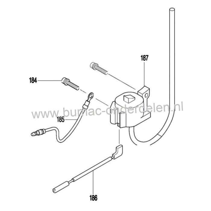 Ontsteking voor Dolmar PB7660.4, PB 76604, Makita EB7660TH, BBX7600A, 4-takt Bladblazers, Dolmar PB76604, Makita EB 7660 TH, BBX 7600 A, onderdeel, electronische ontstekingsspoel, bobine, onderdeel
